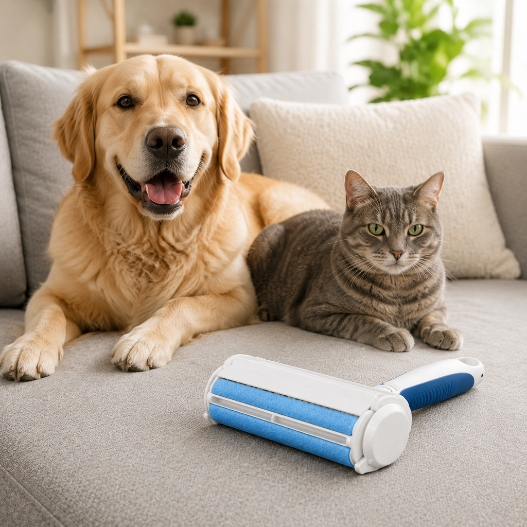 Reusable Pet Hair Remover Roller – Self-Cleaning Brush for Dogs & Cats