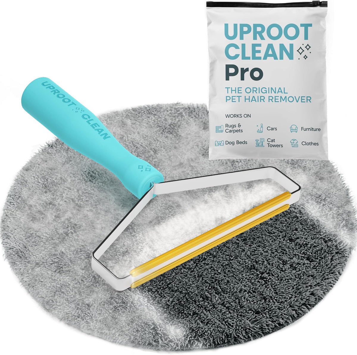 Uproot Cleaner Pro Pet Hair Remover — Reusable Fur & Lint Brush for Couch, Carpet & Clothes
