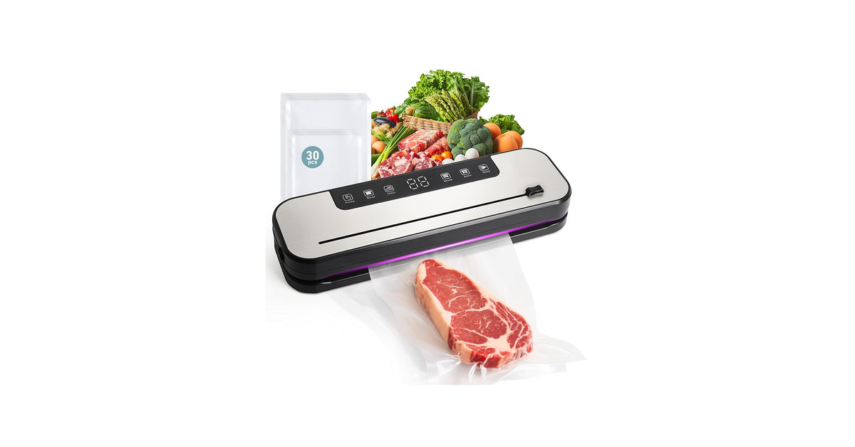 Compact Automatic Vacuum Sealer — Keep Food Fresh 5x Longer, Stop Freezer Burn