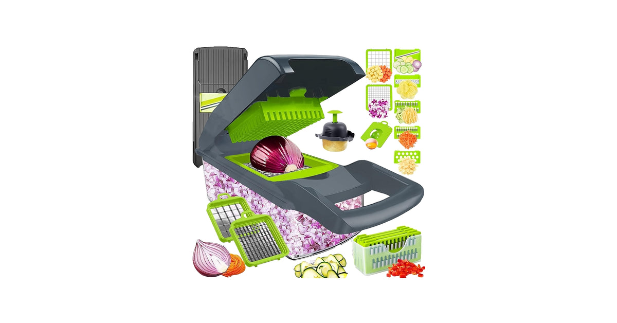 Multifunction Vegetable Chopper — 5-in-1 Slicer, Dicer & Grater with Catch Container