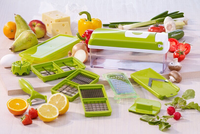 Multifunction Vegetable Chopper — 5-in-1 Slicer, Dicer & Grater with Catch Container