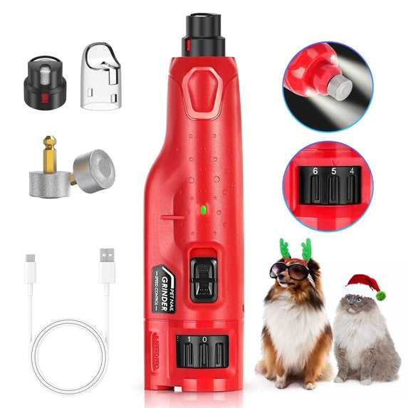 BEBANG LED Dog Nail Grinder — Quiet Electric Pet Nail File, USB Rechargeable