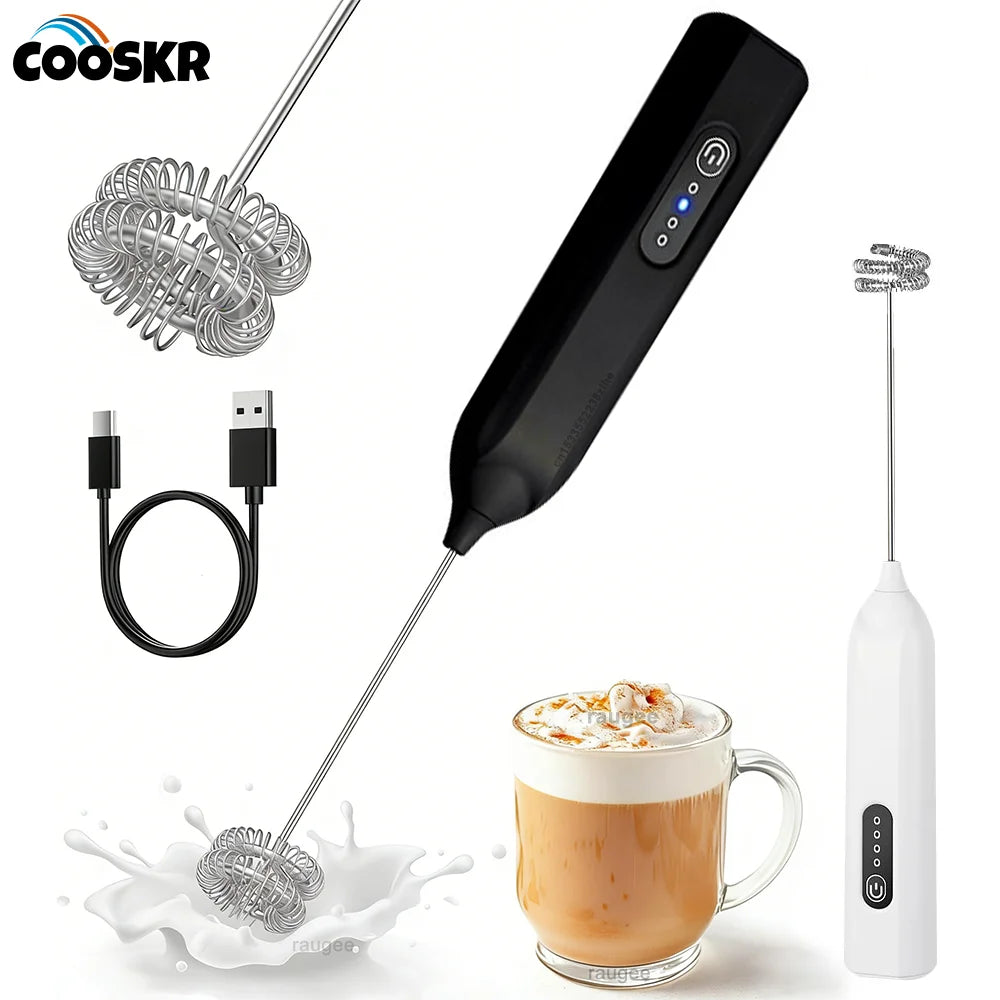 TINSOL Rechargeable Milk Frother — Handheld USB-C Electric Foam Maker for Latte, Cappuccino, Matcha & Protein Shakes
