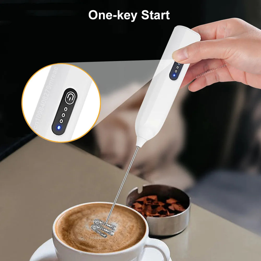 TINSOL Rechargeable Milk Frother — Handheld USB-C Electric Foam Maker for Latte, Cappuccino, Matcha & Protein Shakes