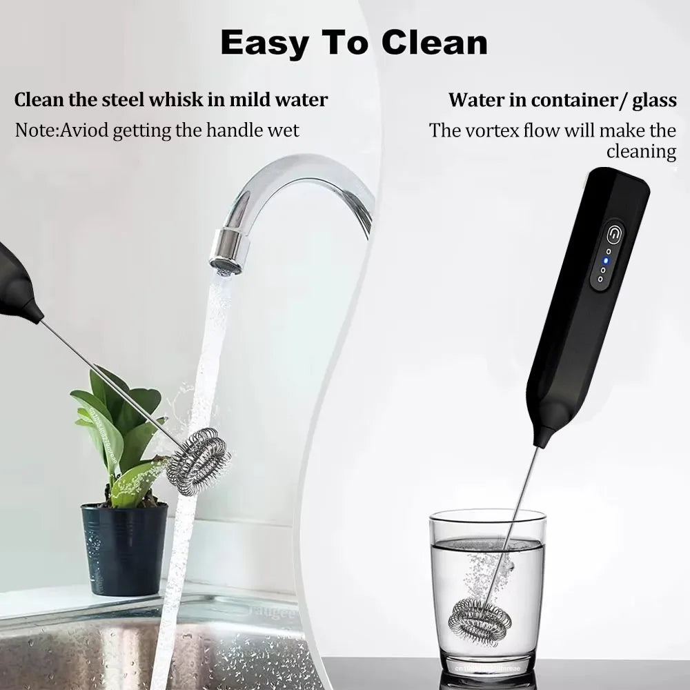 TINSOL Rechargeable Milk Frother — Handheld USB-C Electric Foam Maker for Latte, Cappuccino, Matcha & Protein Shakes